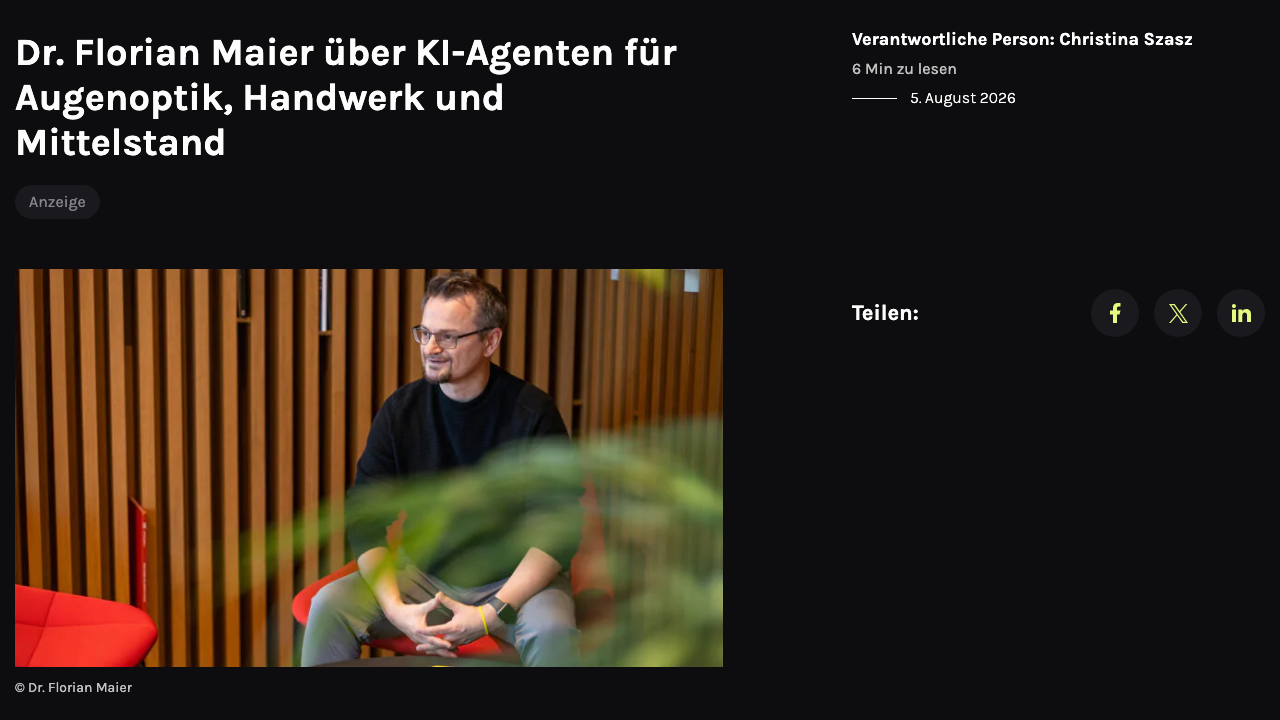 Screenshot des Interviews auf wirtschaftsmacher.com mit Dr. Florian Maier über KI-Agenten